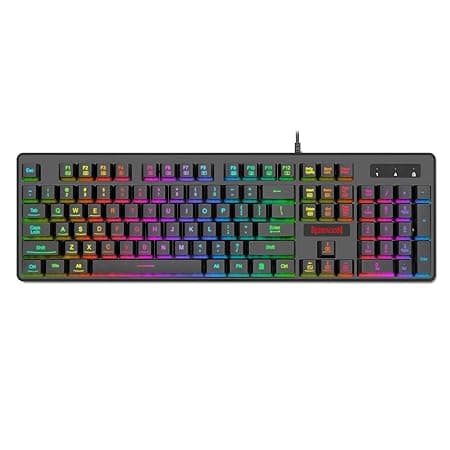 Redragon Dyaus K509 Wired Semi Mechanical Gaming Keyboard with 7 RGB Backlit Colors on Keys & Without Edge Side Light Illumination (Black)