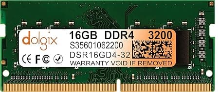 Dolgix 16GB DDR4 3200MHz Laptop/Notebook RAM (Memory) SO-DIMM | PC4-25600 | Pin-260 | 1Rx8| CL-22 |3 Years Warranty (Made in India)